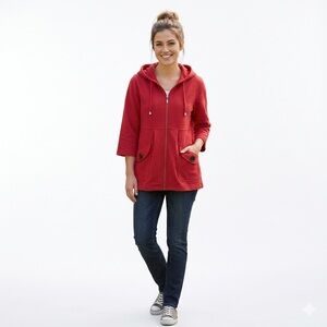 MOTTO Your Style Mantra Red Hoodie Size S ~ 2 Front Pockets EXCELLENT CONDITION